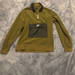 Nike Men's Zip-Up Sweater in Olive and Black